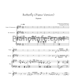 Ноты Digimon - Butterfly (Piano Version)