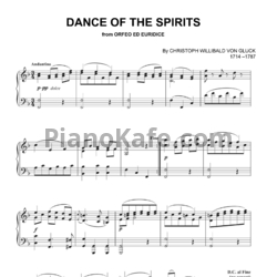 Ноты Кристоф Глюк - Танец блаженных духов - предпросмотр