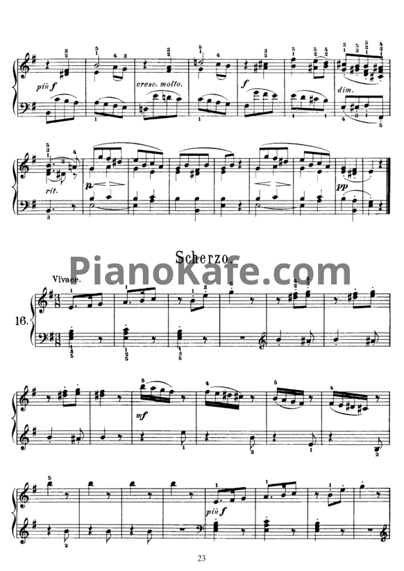 Ноты Корнелиус Гурлитт - Скерцо (Op. 101, №16) - PianoKafe.com