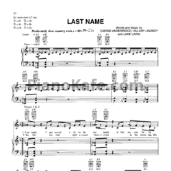 Ноты Carrie Underwood - Last Name - предпросмотр