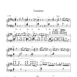 Ноты Khalid - Location - предпросмотр