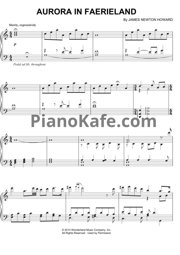 Ноты James Newton Howard - Aurora in Faerieland - PianoKafe.com