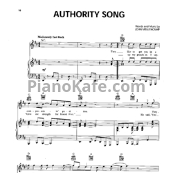 Ноты John Mellencamp - Authority song