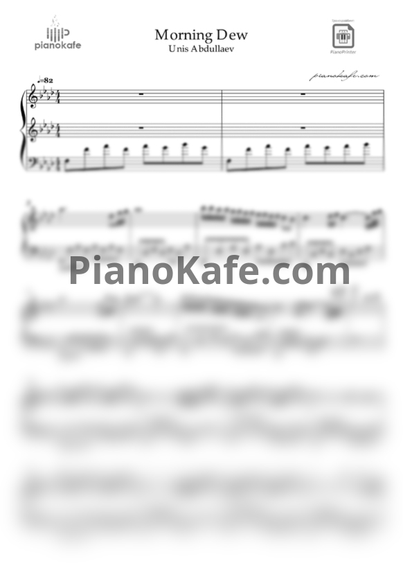 Ноты Unis Abdullaev - Morning dew - PianoKafe.com