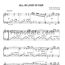 Ноты Stevie Wonder - All in love is fair - предпросмотр