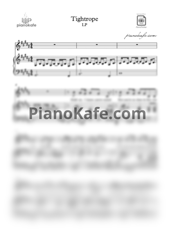 Ноты LP - Tightrope - PianoKafe.com