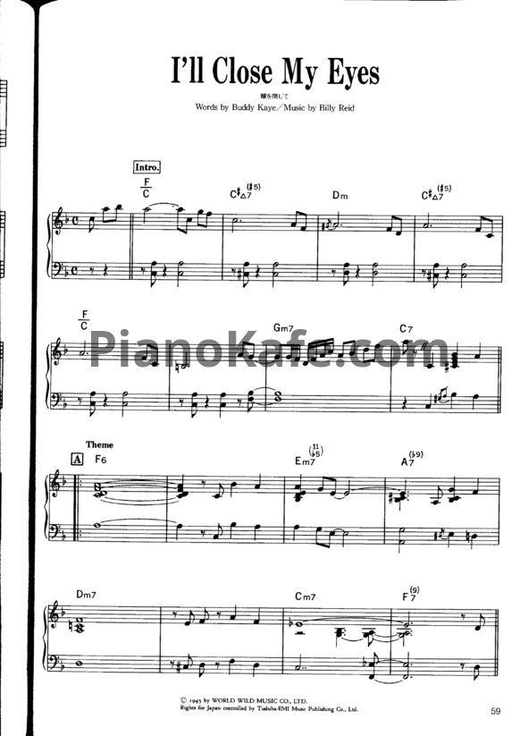 Ноты Wynton Kelly - I'll close my eyes - PianoKafe.com