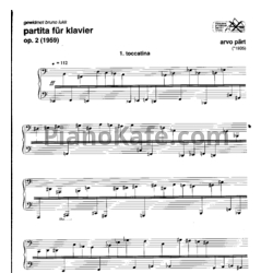 Ноты Арво Пярт - Партита для фортепиано (Op. 2) - предпросмотр