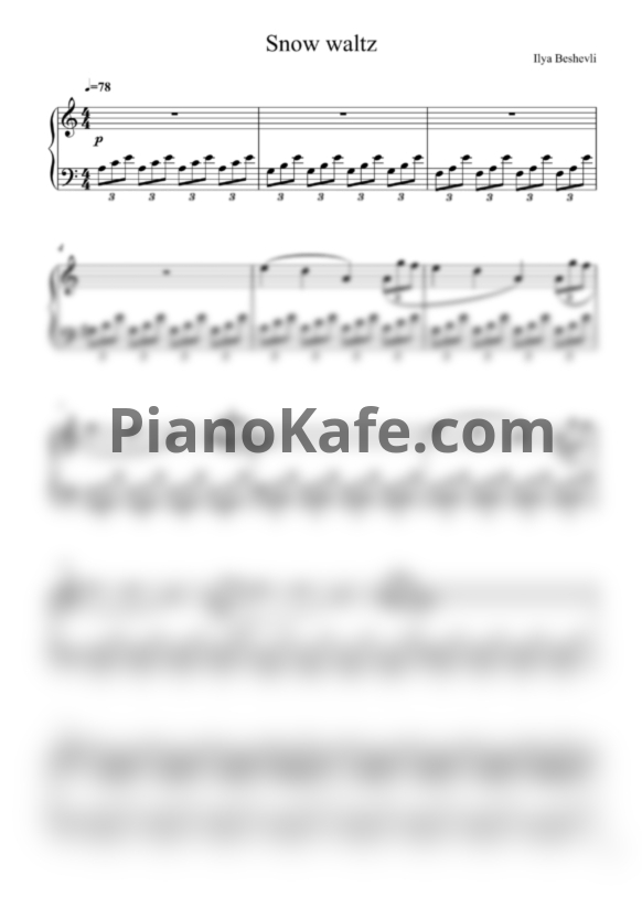 Ноты Ilya Beshevli - Snow waltz - PianoKafe.com