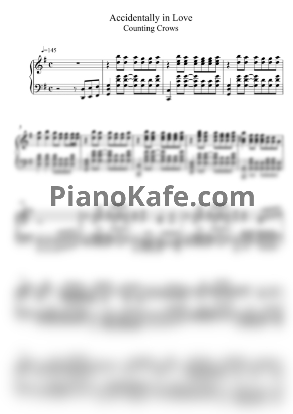Ноты Counting Crows - Accidentally in love (Переложение для фортепиано) - PianoKafe.com