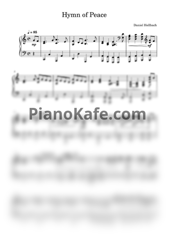 Ноты Daniel Hellbach - Hymn of Peace - PianoKafe.com