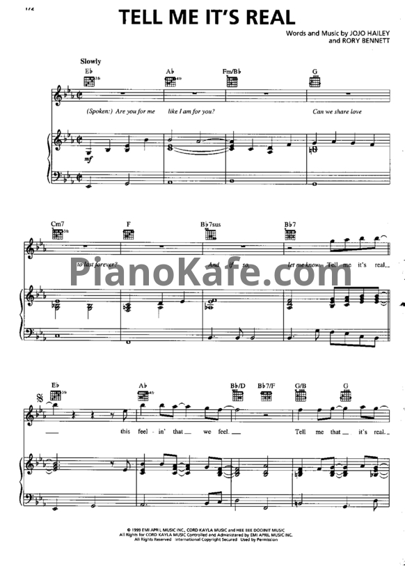 Ноты K - Ci & JoJo - Tell me its real - PianoKafe.com