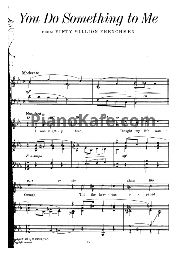 Ноты Cole Porter - You do something for me - PianoKafe.com