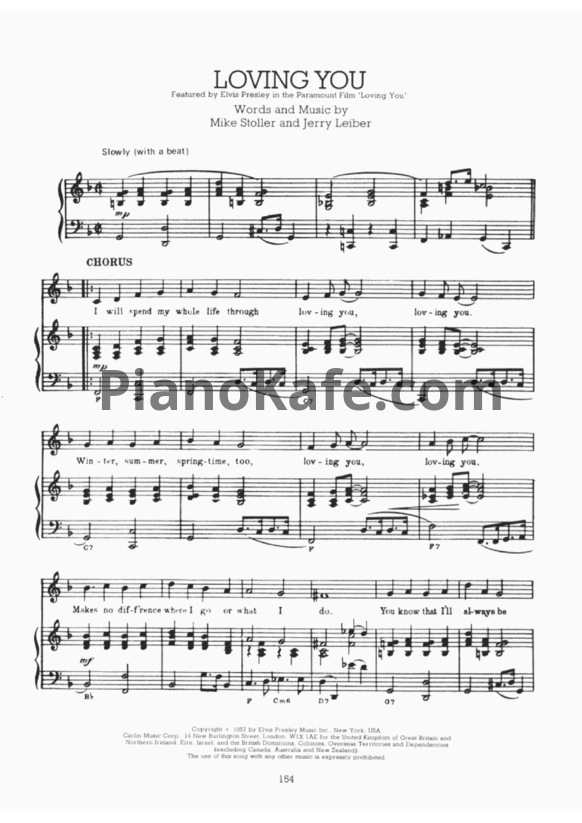 Ноты Elvis Presley - Loving you - PianoKafe.com