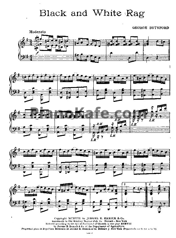 Ноты George Botsford - Black and white rag - PianoKafe.com