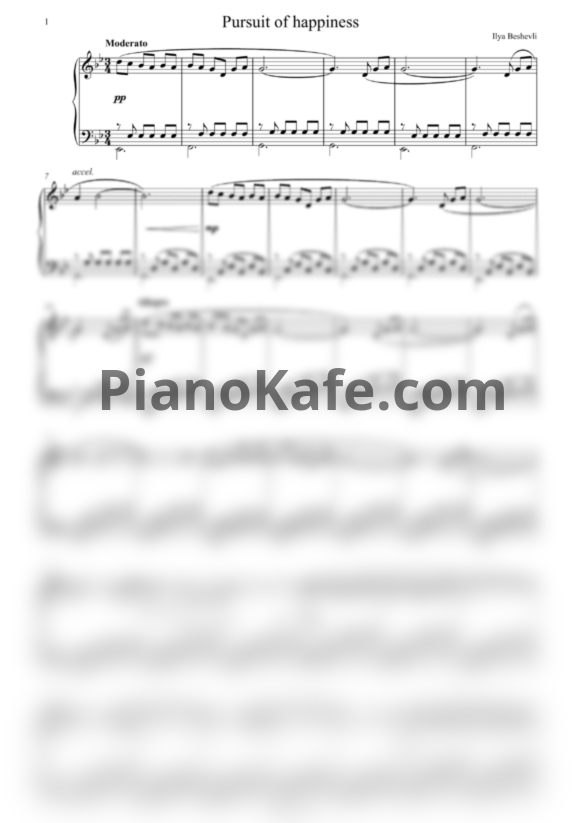 Ноты Ilya Beshevli - Pursuit of happines - PianoKafe.com