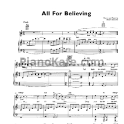 Ноты Missy Higgins - All for believing - предпросмотр