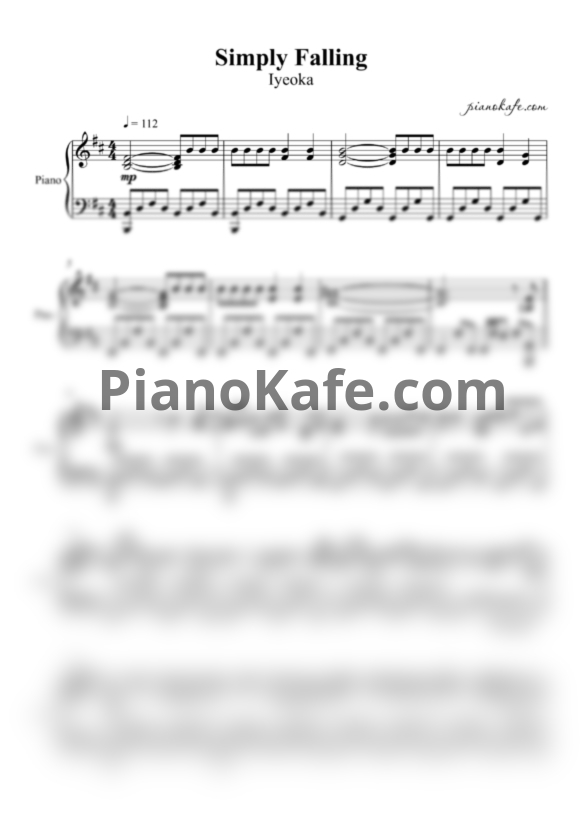 Ноты Iyeoka - Simply falling - PianoKafe.com
