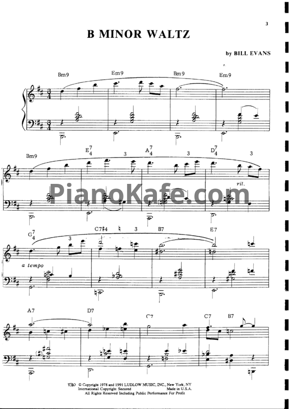 Ноты Bill Evans - The 70's. Original compositions arranged for solo piano - PianoKafe.com