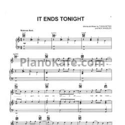 Ноты The All-American Rejects - It ends tonight - предпросмотр