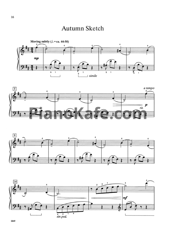 Ноты William Gillock - Autumn sketch - PianoKafe.com
