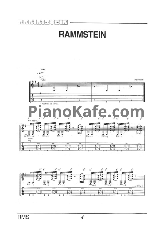 Ноты Rammstein - Liederbuch (Книга нот) - PianoKafe.com