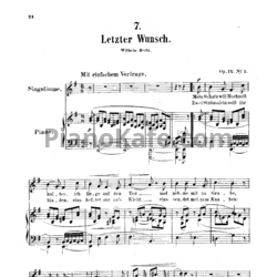 Ноты А. Йенсен - Letzter Wunsch (Op. 14, №1) - предпросмотр