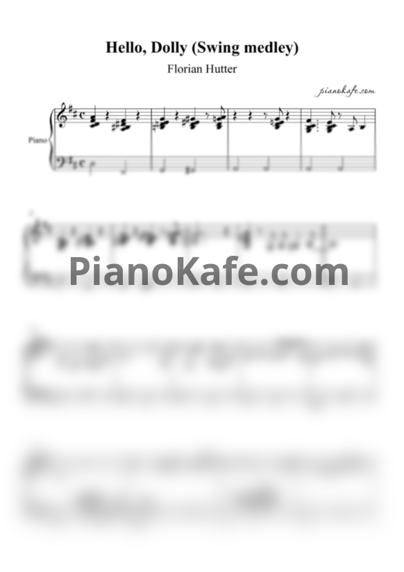 Ноты Florian Hutter - Hello, Dolly (Swing medley) - PianoKafe.com