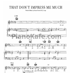 Ноты Shania Twain - That don't impress me much - предпросмотр
