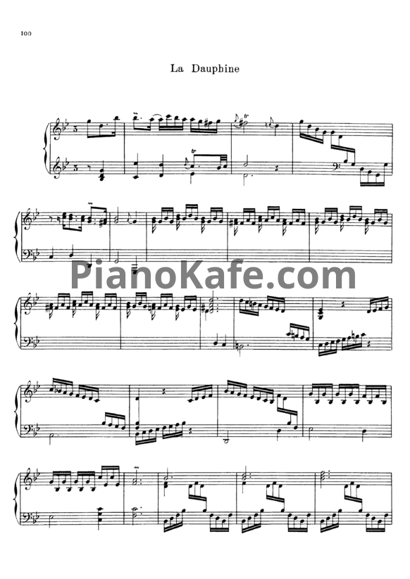 Ноты Жан-Филипп Рамо - La dauphine - PianoKafe.com