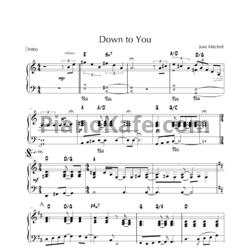 Ноты Joni Mitchell - Down to you (Версия 2) - предпросмотр