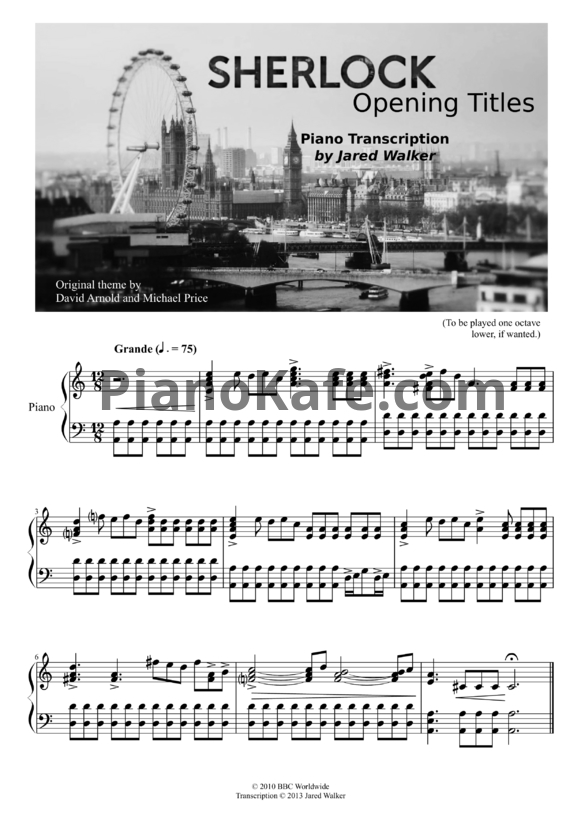 Ноты David Arnold and Michael Price - Opening Titles - PianoKafe.com