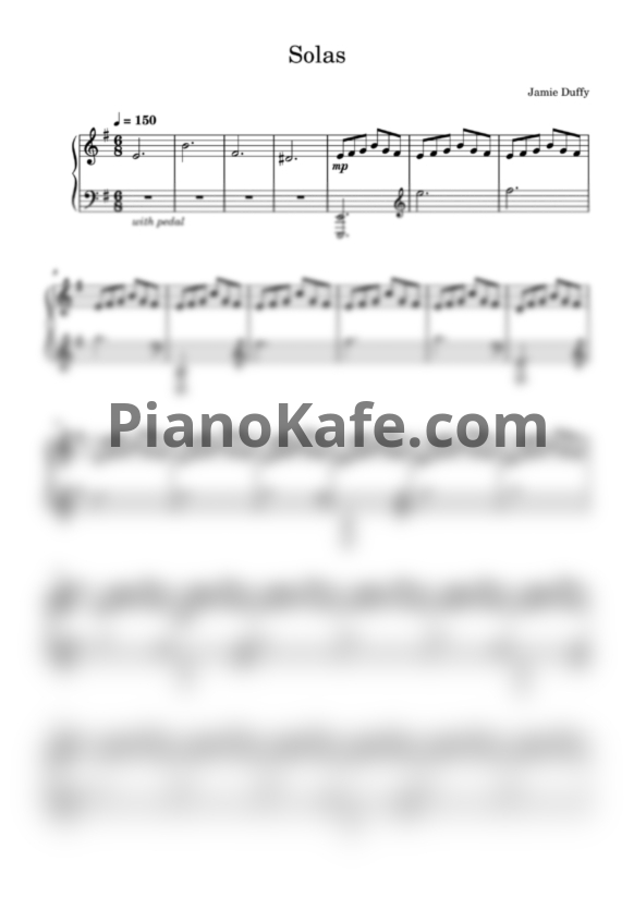 Ноты Jamie Duffy - Solas (Облегченное переложение) - PianoKafe.com