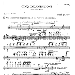 Ноты Andre Jolivet - Пять заклинаний для флейты соло - предпросмотр
