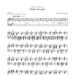 Ноты Шарль Алькан - Etude sans opus - предпросмотр
