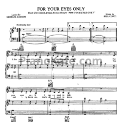 Ноты Bill Conti - For your eyes only - предпросмотр