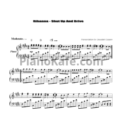 Ноты Rihanna - Shut up and drive - предпросмотр