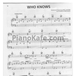 Ноты Avril Lavigne - Who knows