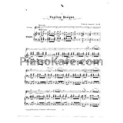 Ноты Пабло де Сарасате - Баскский каприс (Соч. 24) - предпросмотр