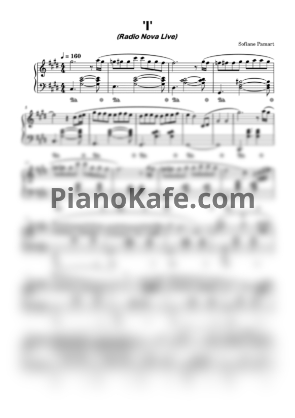 Ноты Sofiane Pamart - I (Radio nova live) - PianoKafe.com