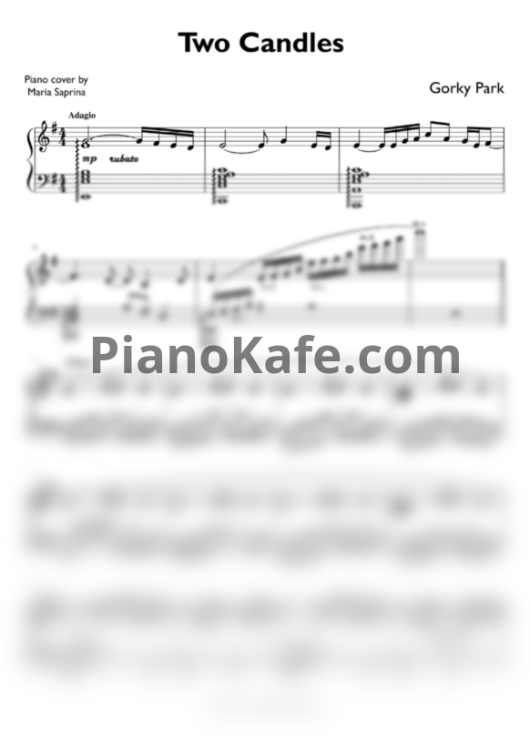 Ноты Gorky Park - Two candles - PianoKafe.com