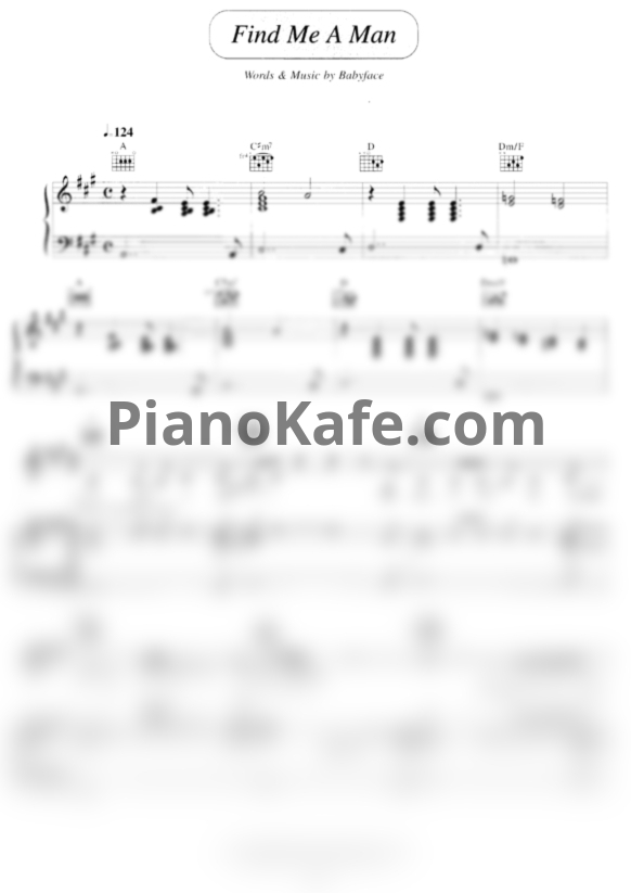 Ноты Toni Braxton - Find me a man - PianoKafe.com