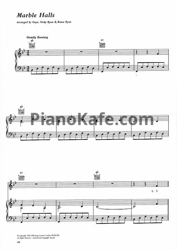 Ноты Enya - Marble halls - PianoKafe.com