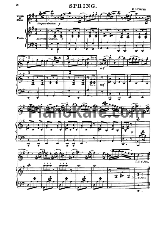 Ноты Генрих Лихнер - Die vier Jahreszeiten (Op. 169) - PianoKafe.com