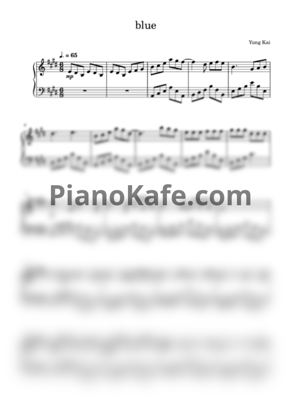 Ноты Yung Kai - Blue - PianoKafe.com