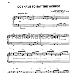 Ноты Bryan Adams - Do I have to say the words (Piano solo) - предпросмотр