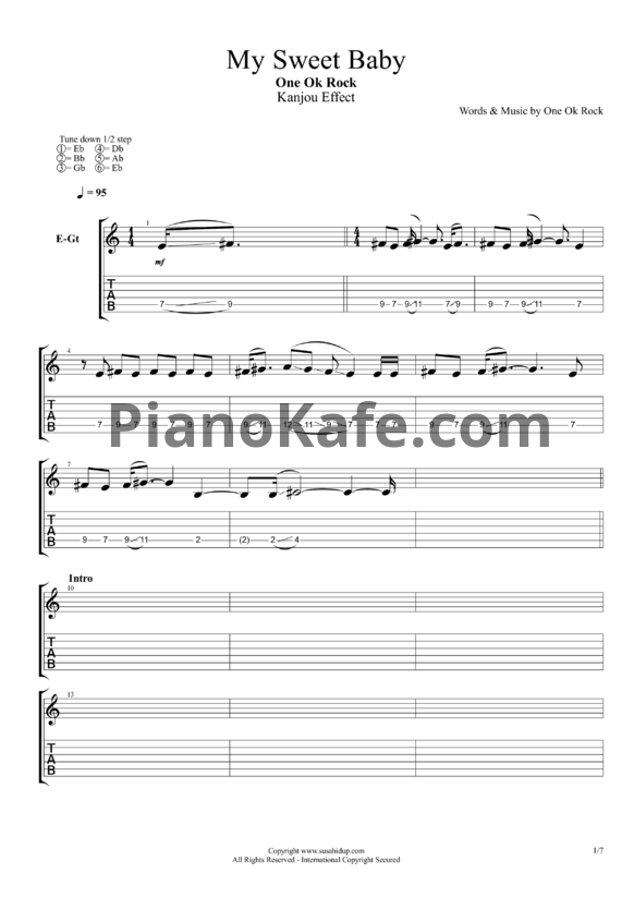 Ноты One OK Rock - My sweet baby - PianoKafe.com
