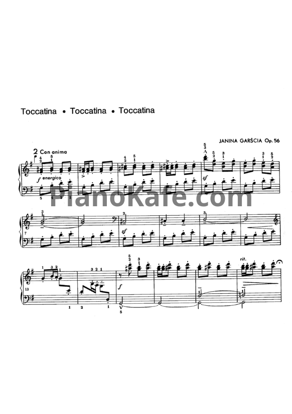 Ноты Янина Гарсиа - Скетчи (Op. 56) - PianoKafe.com