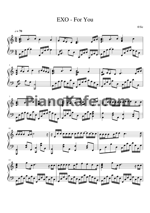Ноты EXO CBX - For you - PianoKafe.com