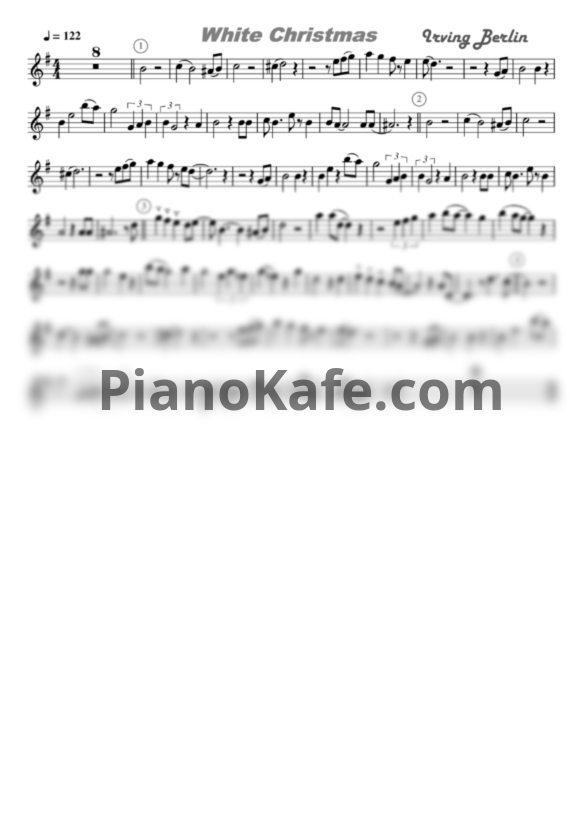 Ноты Mentol, Pete - White Christmas  (GdurSAX) - PianoKafe.com